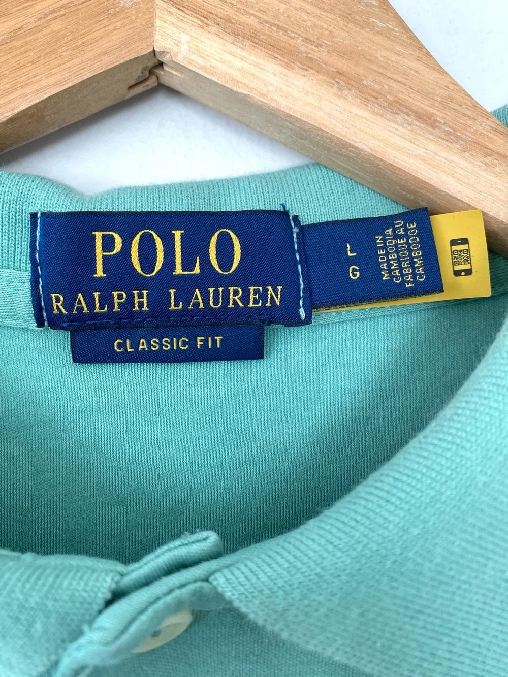 Polo by Ralph Lauren Seafoam Green Short Sleeve Polo Shirt Sz L Multicolor Pony - Picture 5 of 10